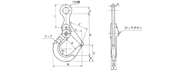 JDH鋪鐵板起吊用鉤件尺寸圖 JDH鋪鐵板起吊用鉤件尺寸圖