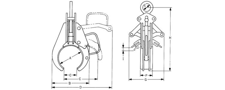 PCL管起吊用鋼板鉗尺寸圖 PCL管起吊用鋼板鉗尺寸圖