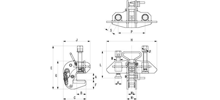 ALB錯位調整接合用夾鉗尺寸圖 ALB錯位調整接合用夾鉗尺寸圖