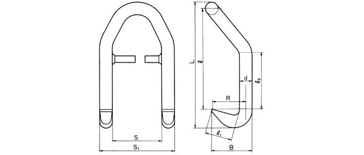 DD B鋼板吊具尺寸圖 DD B鋼板吊具尺寸圖
