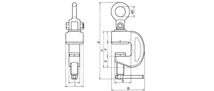 HP YF無傷鋼板夾具尺寸圖 HP YF無傷鋼板夾具尺寸圖
