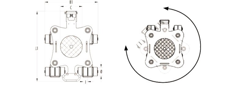 JKB型轉向搬運坦克車尺寸圖 JKB型轉向搬運坦克車尺寸圖