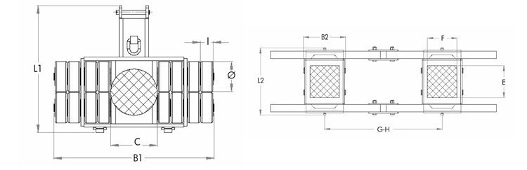 G型JUNG組合式搬運小坦克尺寸圖