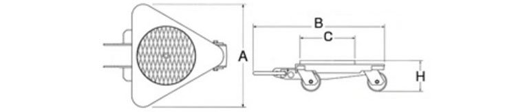 DAIKI萬向搬運(yùn)小坦克RL-2.5型,DAIKI萬向搬運(yùn)小坦克尺寸圖