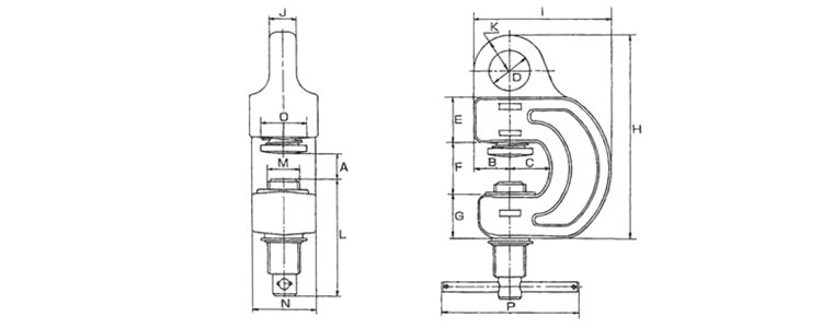 SBN全向螺旋鋼板板鉗結(jié)構(gòu)尺寸圖 SBN全向螺旋鋼板板鉗結(jié)構(gòu)尺寸圖